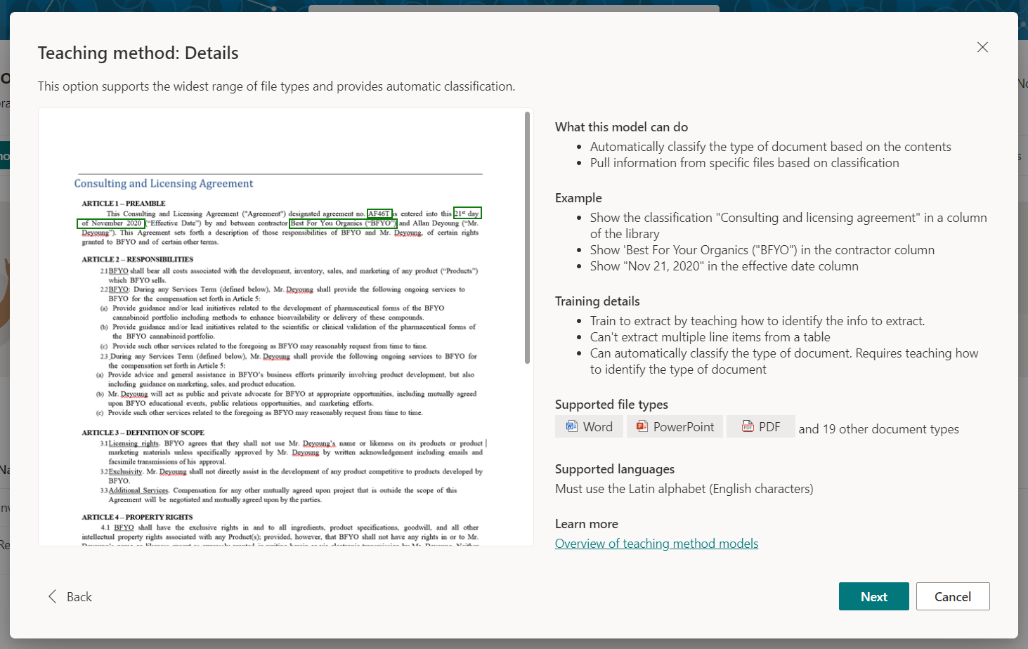 Unstructured Document Processing with Microsoft Syntex