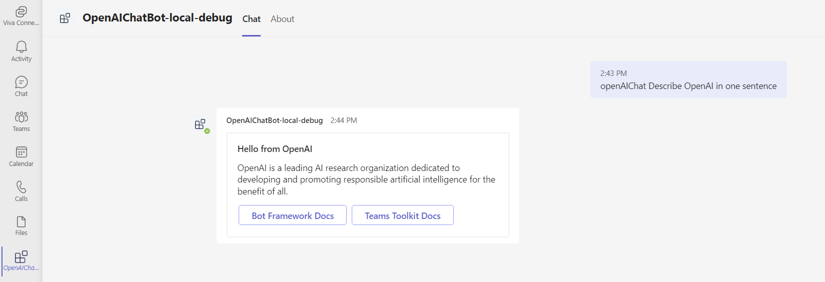 Using OpenAI APIs in Bots with Teams Toolkit