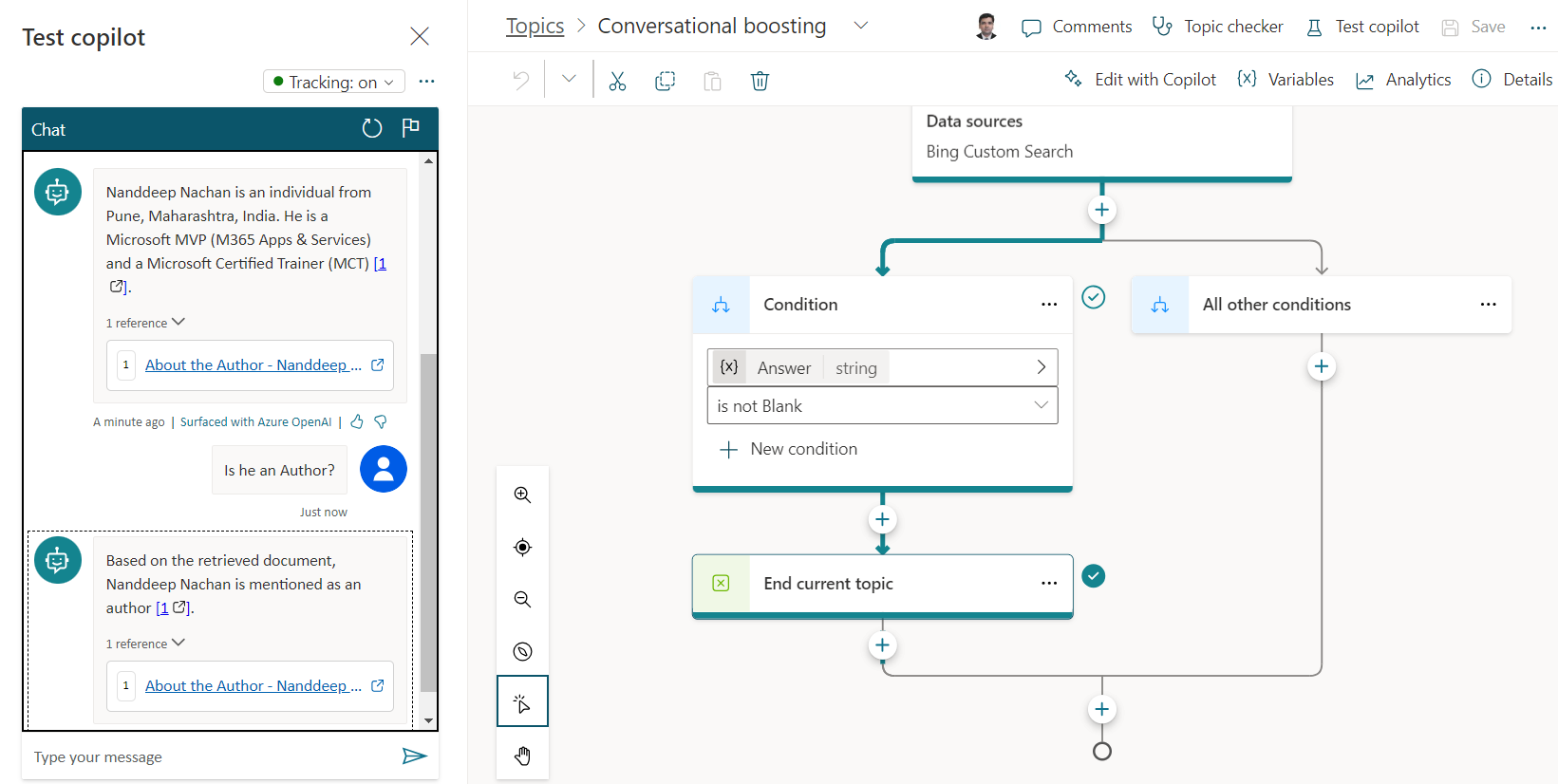 Using Bing Custom Search with Microsoft Copilot Studio for Generative Answers