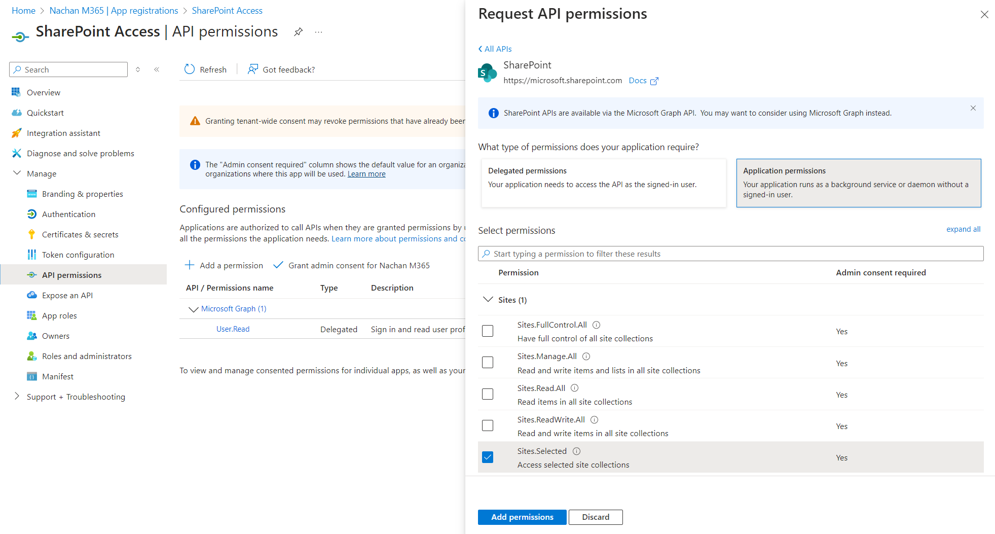 Managing SharePoint Site Permissions With Sites Selected Permission Managing SharePoint Site Permissions With Sites Selected Permission